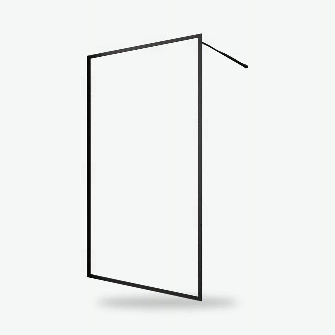 Walk-in Duschwand TRIM aus Klarglas mit umlaufendem schwarzem Rahmen