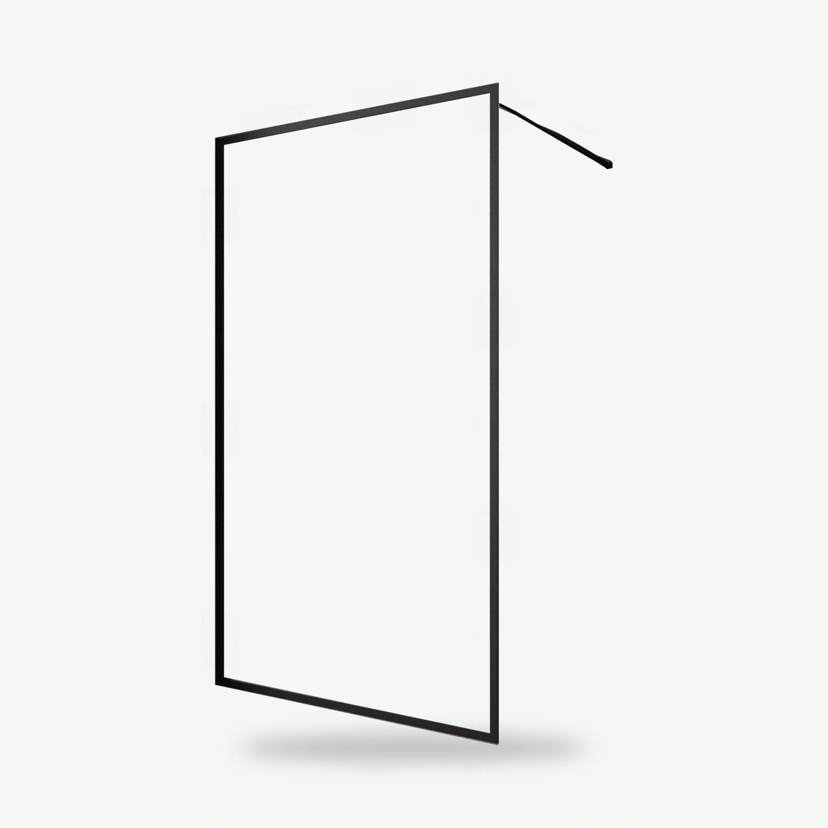 Walk-in Duschwand TRIM aus Klarglas mit umlaufendem schwarzem Rahmen