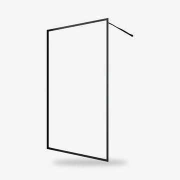 Walk-in Duschwand TRIM aus Klarglas mit umlaufendem schwarzem Rahmen
