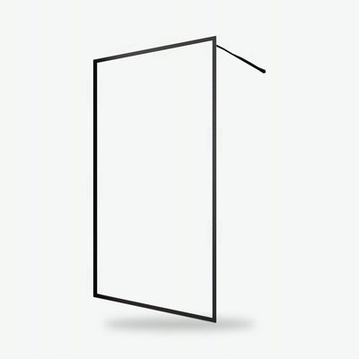 Walk-in Duschwand TRIM aus Klarglas mit umlaufendem schwarzem Rahmen
