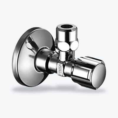 Eckventil 1/2″ verchromt mit Längenausgleich und Schubrosette, Ansicht 2