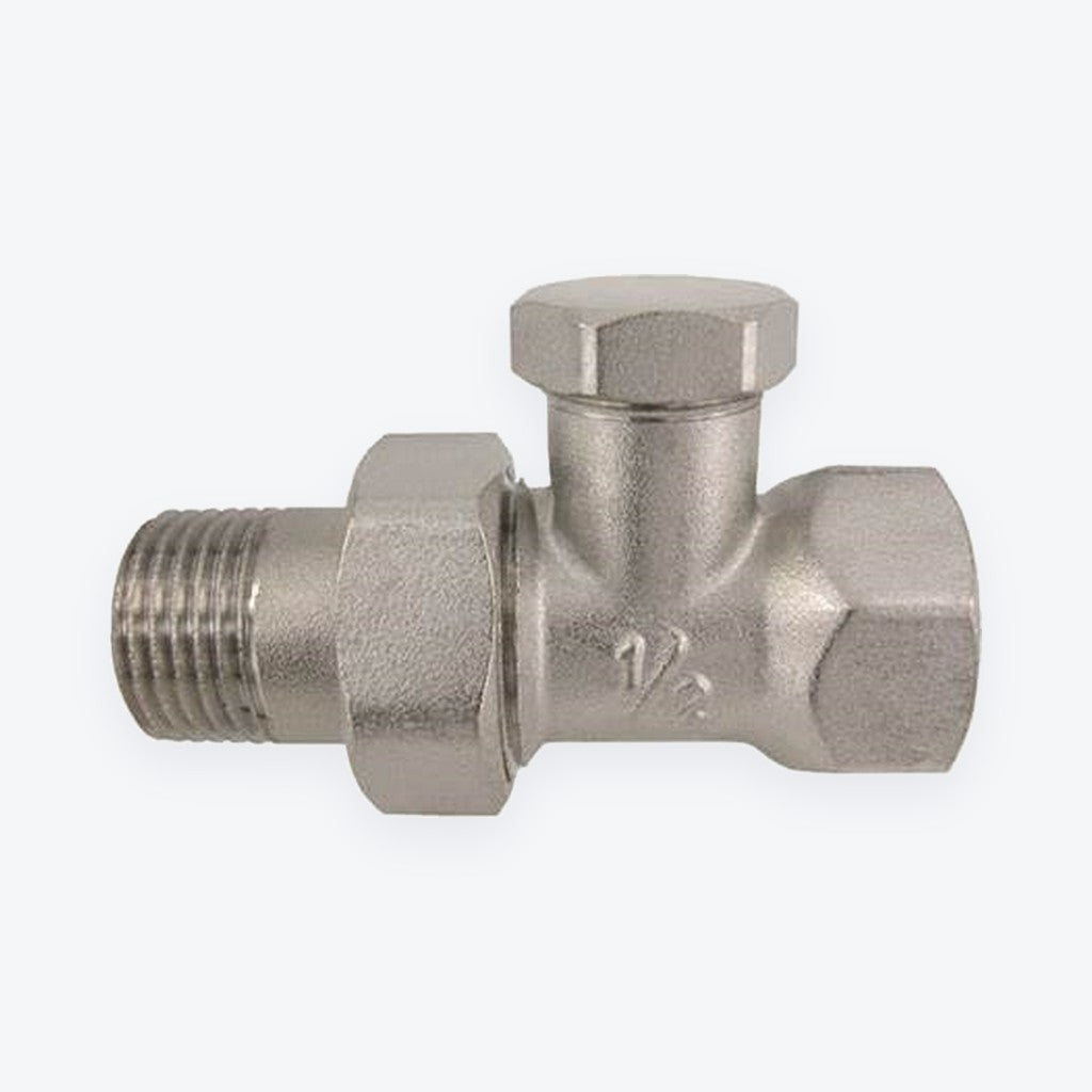 Radiatorverschraubung in Durchgangsform, 1/2″, aus Messing
