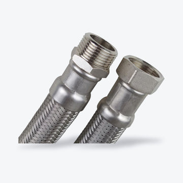 Flexschlauch 3/8″ AG × 3/8″ IG mit Edelstahlumflechtung