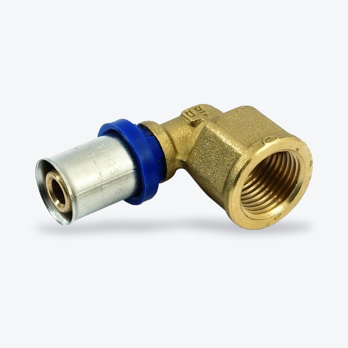 Presswinkel 90° mit Innengewinde für Alu-Verbundrohr