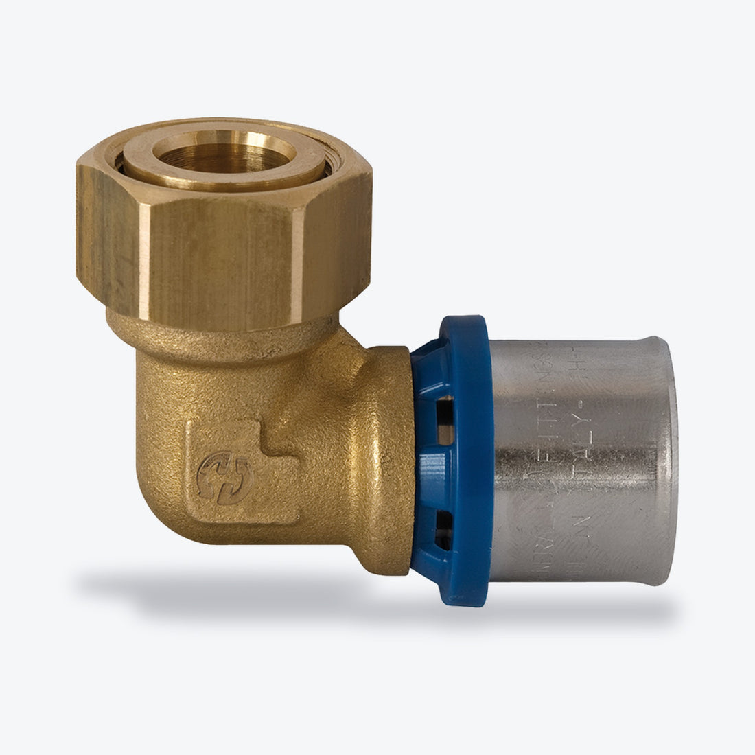 Presswinkel 90° mit flachdichtendem Innengewinde für Alu-Verbundrohr