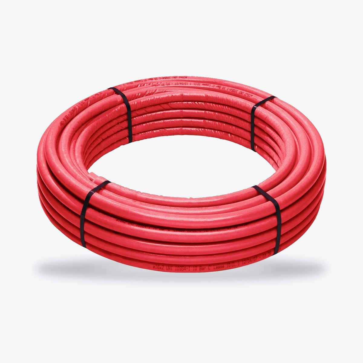 Alu-Verbundrohr mit 6 mm Vorisolierung in Rot, auf der Rolle